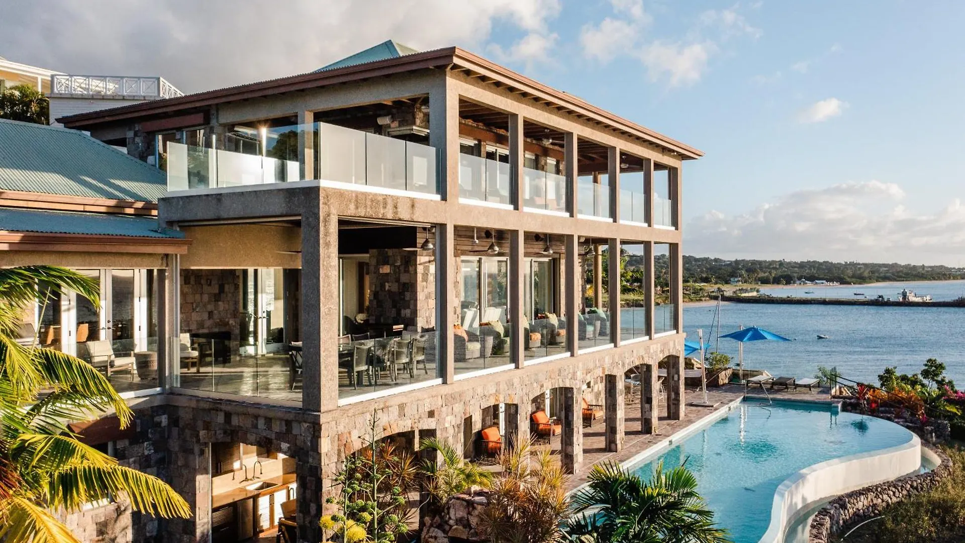 Beautiful 3 Story 8,000 Sq Ft Oceanside Mansion Villa Nevis